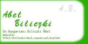 abel biliczki business card